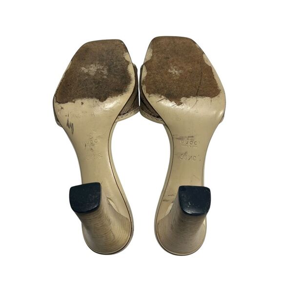 Gucci Slide Sandals Size 6 GG Monogram Slide Sandals Size 6 Cream - Picture 8 of 11